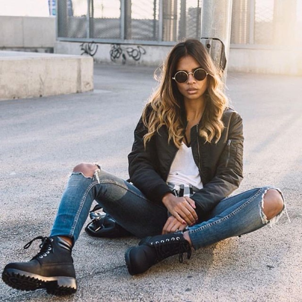 Black suede timberlands